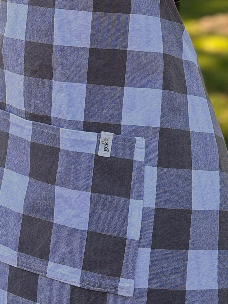 grey plaid apron