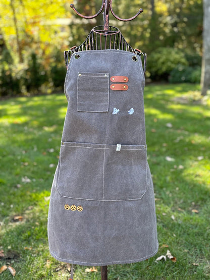 halloween canvas apron