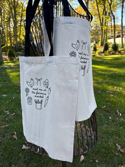 "meet me at the farmers market" Tote