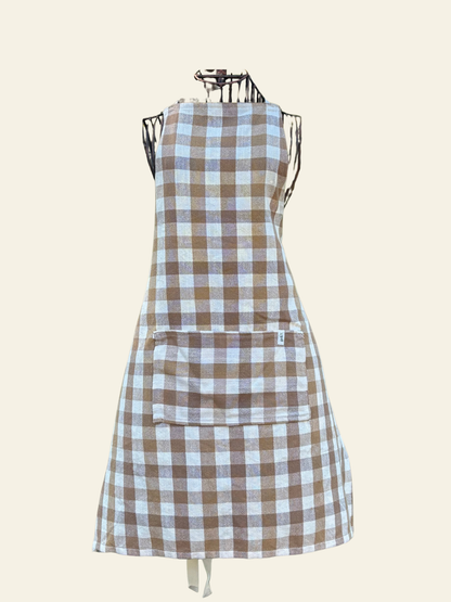 tan plaid apron